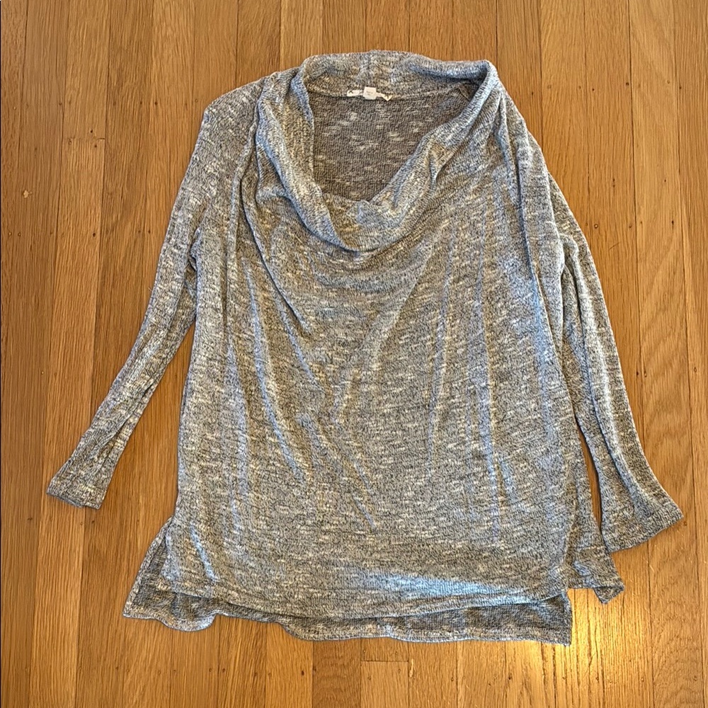 Soft Joie Gray Cowl Neck Sweater with Asymmetrical Hem